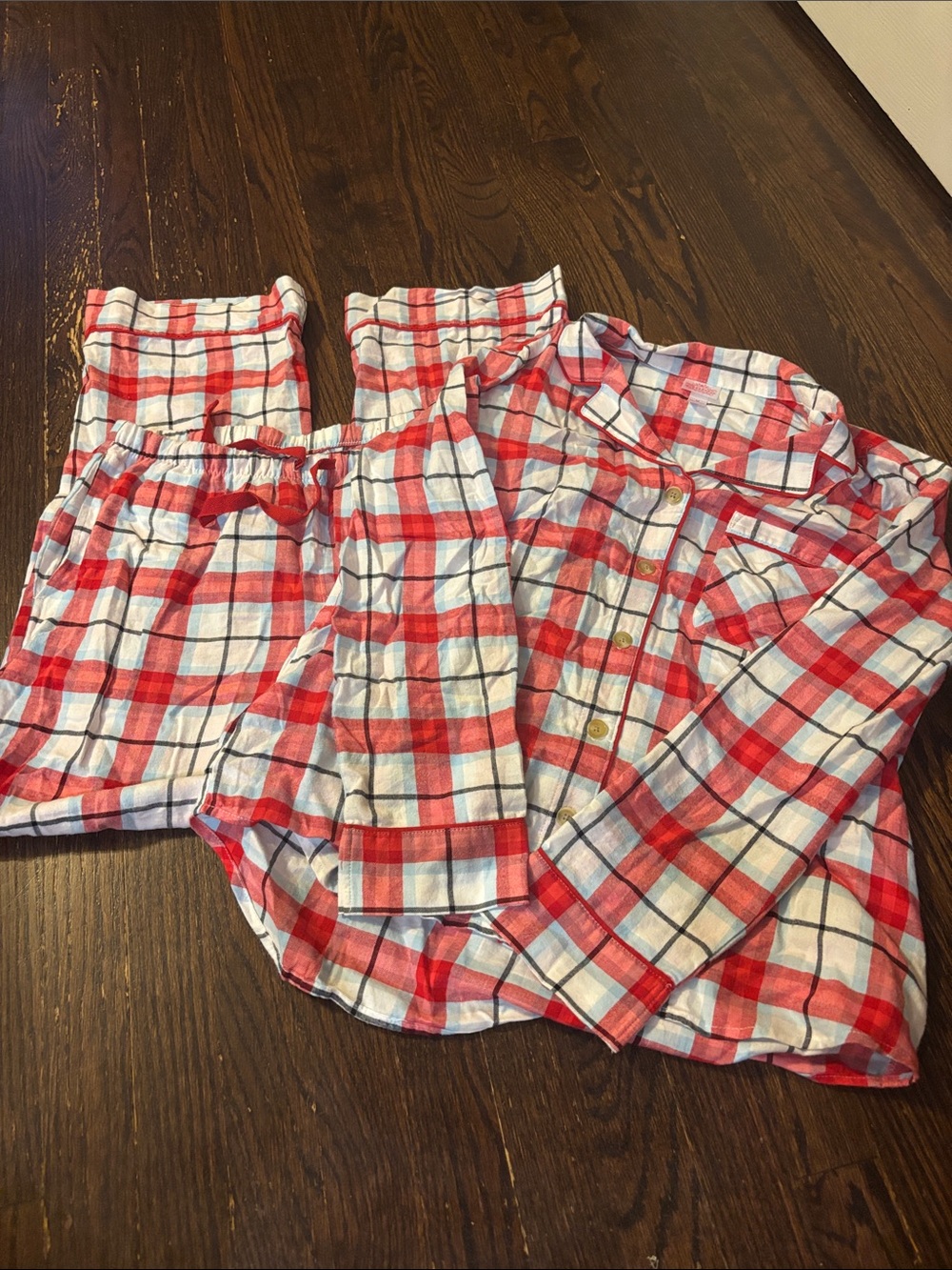 Wondershop Red and White Plaid Two-Piece Pajama Set